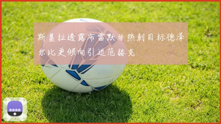 斯基拉透露布雷默非热刺目标德泽尔比更倾向引进范赫克